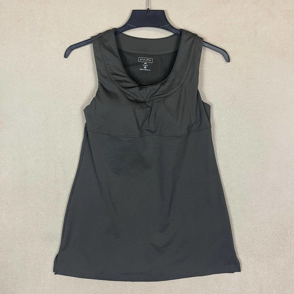 ATHLETA Inner Strength Built In Bra Tank Top Womens 36A Drark Green